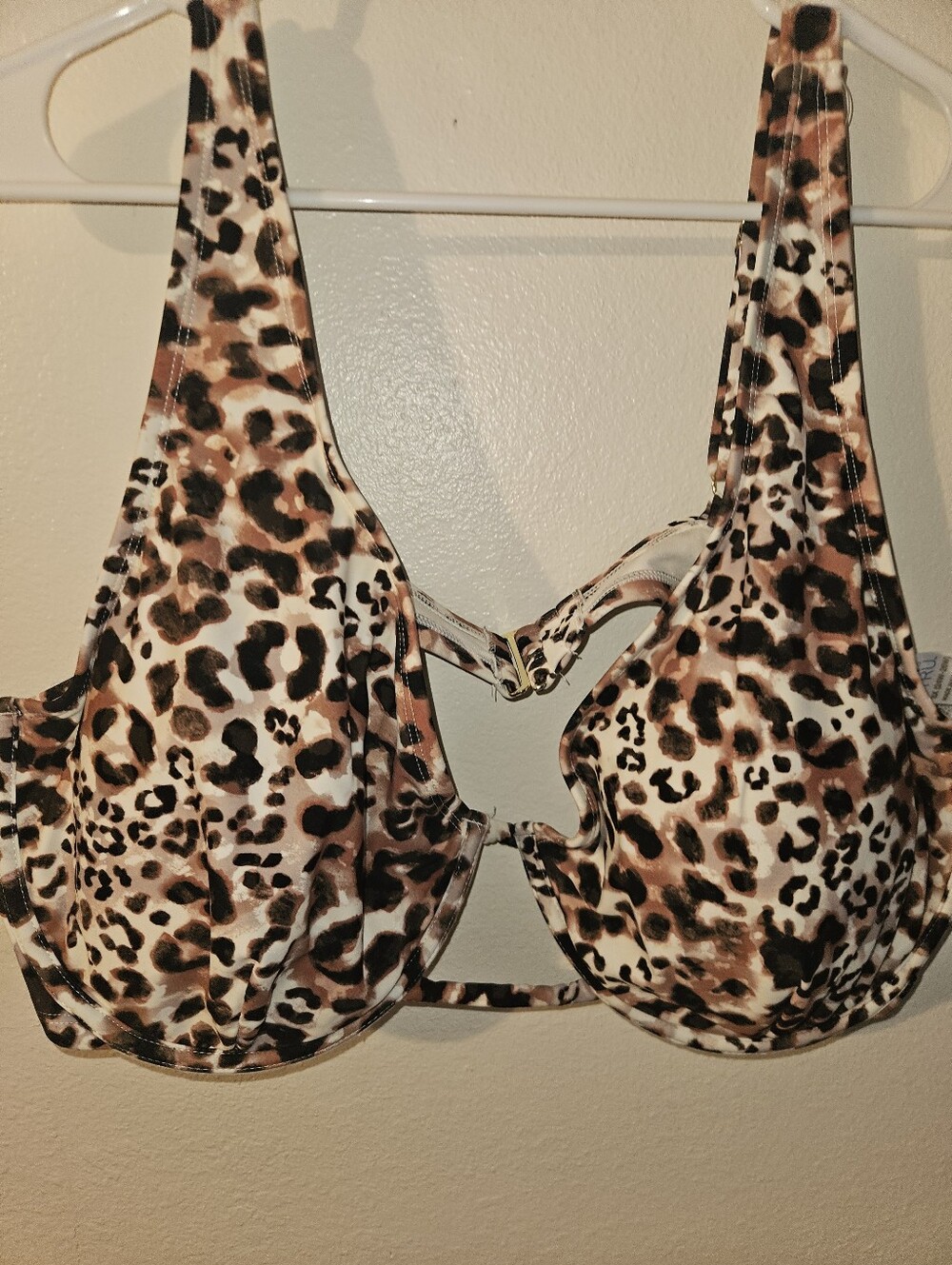 Time & Tru Womans Cheetah Print Bikini Top Size 3x